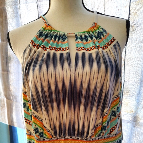 NWT size 16P London Style Collection Petites geometric pattern maxi dress - Picture 3 of 11